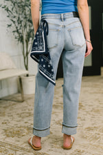 Load image into Gallery viewer, Judy Blue Alex Mid Rise Boyfriend Jean with Bandana Loop
