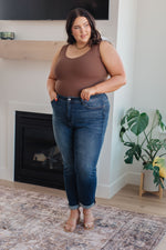 Load image into Gallery viewer, Judy Blue Amber Cuffed Slim Fit Dark Wash Jeans
