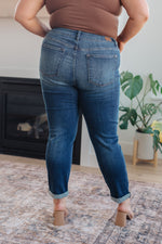 Load image into Gallery viewer, Judy Blue Amber Cuffed Slim Fit Dark Wash Jeans
