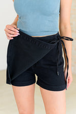 Load image into Gallery viewer, Judy Blue Bentli High Rise Side Tie Denim Skort in Black
