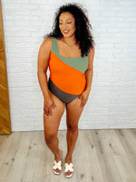 Load image into Gallery viewer, Cape Town Asymmetrical Stripe Swimsuit
