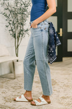 Load image into Gallery viewer, Judy Blue Dawn Mid Rise Ankle Straight w Bandana Loop
