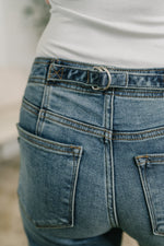 Load image into Gallery viewer, Judy Blue Doris Mid Rise Boyfriend with Adjustable Back Tab + Hollywood WB
