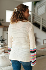 Load image into Gallery viewer, End of the Story Striped Sleeve Sweater
