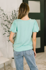 Load image into Gallery viewer, Grace &amp; Virtue Balloon Sleeve Blouse in Mint

