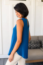 Load image into Gallery viewer, Greater than Great Keyhole Detail Tank in Teal
