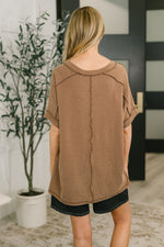 Load image into Gallery viewer, Growing Restless V-Neck Tee in Brown
