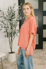 Load image into Gallery viewer, Growing Restless V-Neck Tee in Coral
