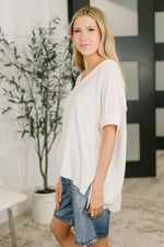 Load image into Gallery viewer, Growing Restless V-Neck Tee in White
