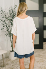 Load image into Gallery viewer, Growing Restless V-Neck Tee in White
