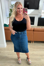 Load image into Gallery viewer, Judy Blue Marcy High Rise Denim Midi Skirt
