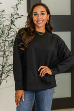 Load image into Gallery viewer, It&#39;s The Little Things Relaxed Scuba Pullover in Black
