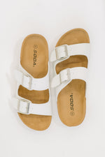 Load image into Gallery viewer, Jete Double Buckle Slides in White
