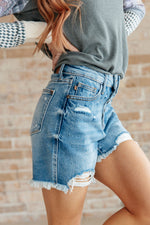 Load image into Gallery viewer, Judy Blue Kara High Rise Rigid Magic Button Fly Cutoff Shorts
