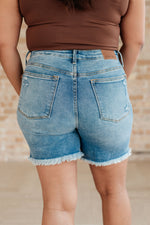 Load image into Gallery viewer, Judy Blue Kara High Rise Rigid Magic Button Fly Cutoff Shorts
