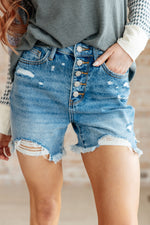 Load image into Gallery viewer, Judy Blue Kara High Rise Rigid Magic Button Fly Cutoff Shorts
