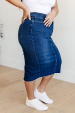 Load image into Gallery viewer, Judy Blue Marcy High Rise Denim Midi Skirt
