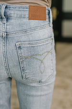 Load image into Gallery viewer, Judy Blue Mckaylee Mid Rise Kick Flare Jeans with Frayed Hem
