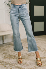 Load image into Gallery viewer, Judy Blue Mckaylee Mid Rise Kick Flare Jeans with Frayed Hem
