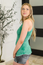 Load image into Gallery viewer, Offbeat Essential Mineral Washed Tank in Kelly Green
