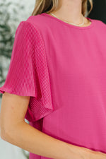 Load image into Gallery viewer, Pink and Perfect Ruffle Sleeve Top
