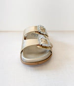 Load image into Gallery viewer, Stellar Rhinestone Buckle Slides in Gold
