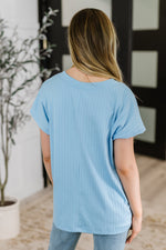 Load image into Gallery viewer, Top Shelf Basic V-Neck Ribbed Tee in Sky Blue
