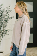 Load image into Gallery viewer, You Should Know Half Zip Pullover in Ash Mocha
