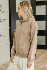 Load image into Gallery viewer, You Should Know Half Zip Pullover in Deep Camel
