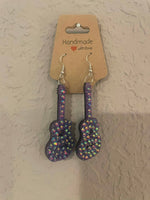 Load image into Gallery viewer, Rhinestone Guitar Earrings

